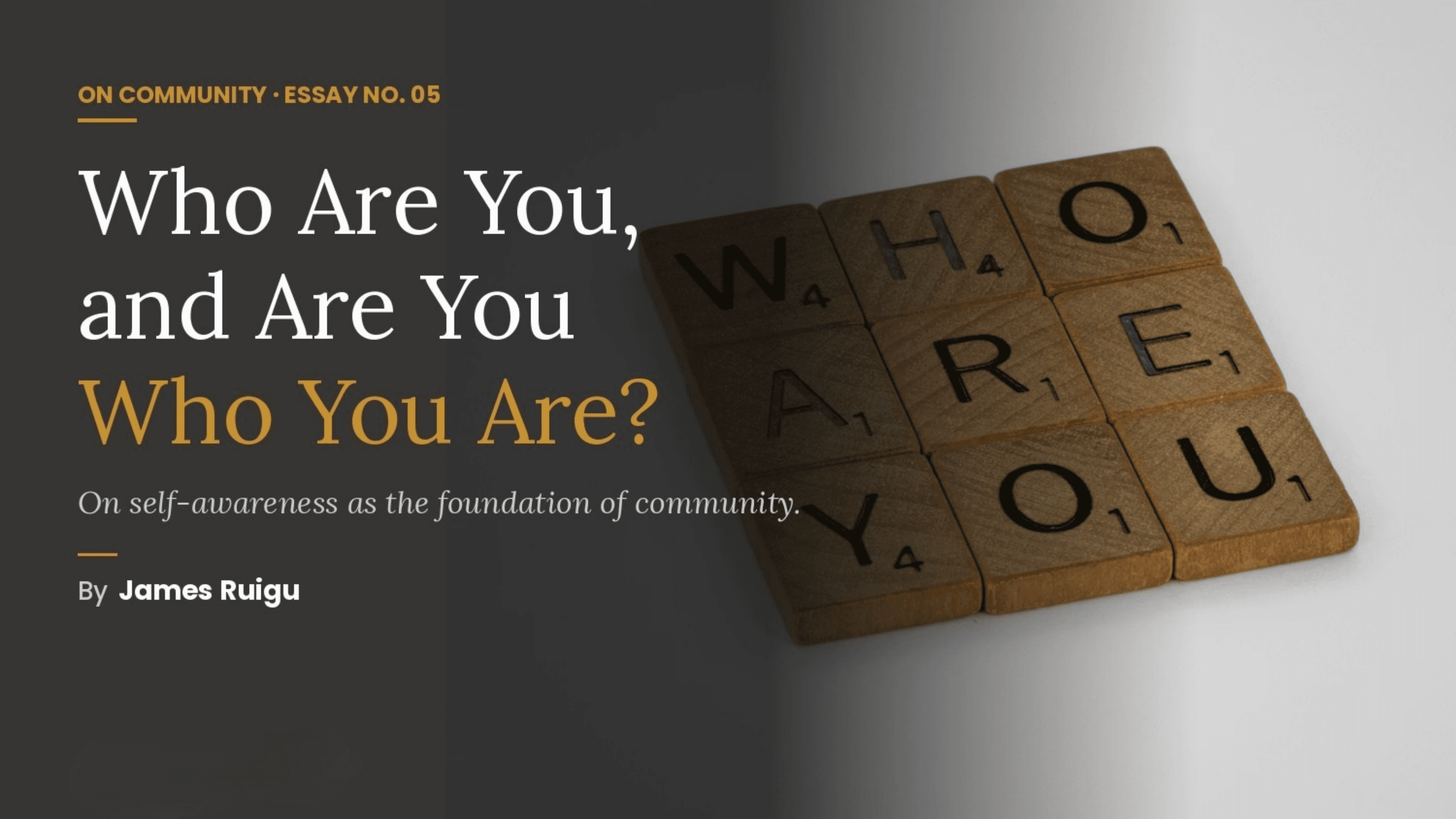 WHO ARE YOU AND ARE YOU WHO YOU ARE?